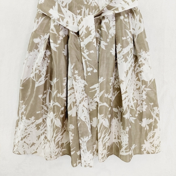 Jessica Howard Brown & White Polyester Balted Flared Midi Dress 440 - Picture 2 of 7